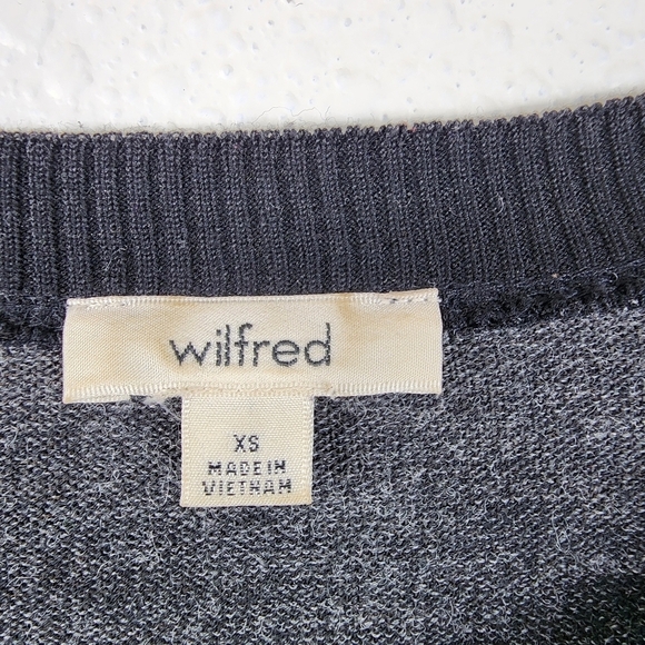 Wilfred Aritzia Berri Heathered Charcoal Black Long Sleeve Pullover Sweater XS - Picture 4 of 6